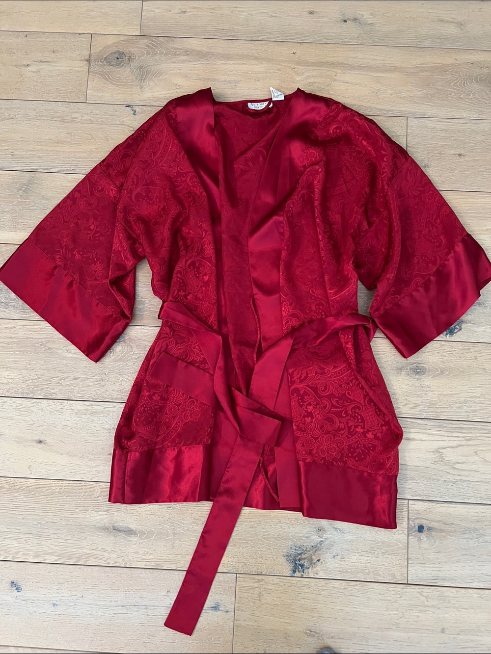 Vintage VS Gold Label Red Short Robe with Belt